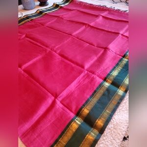 Women Pure Sico Kanchipuram Saree W Blouse Royal Handloom Weddimg Festive Korvai